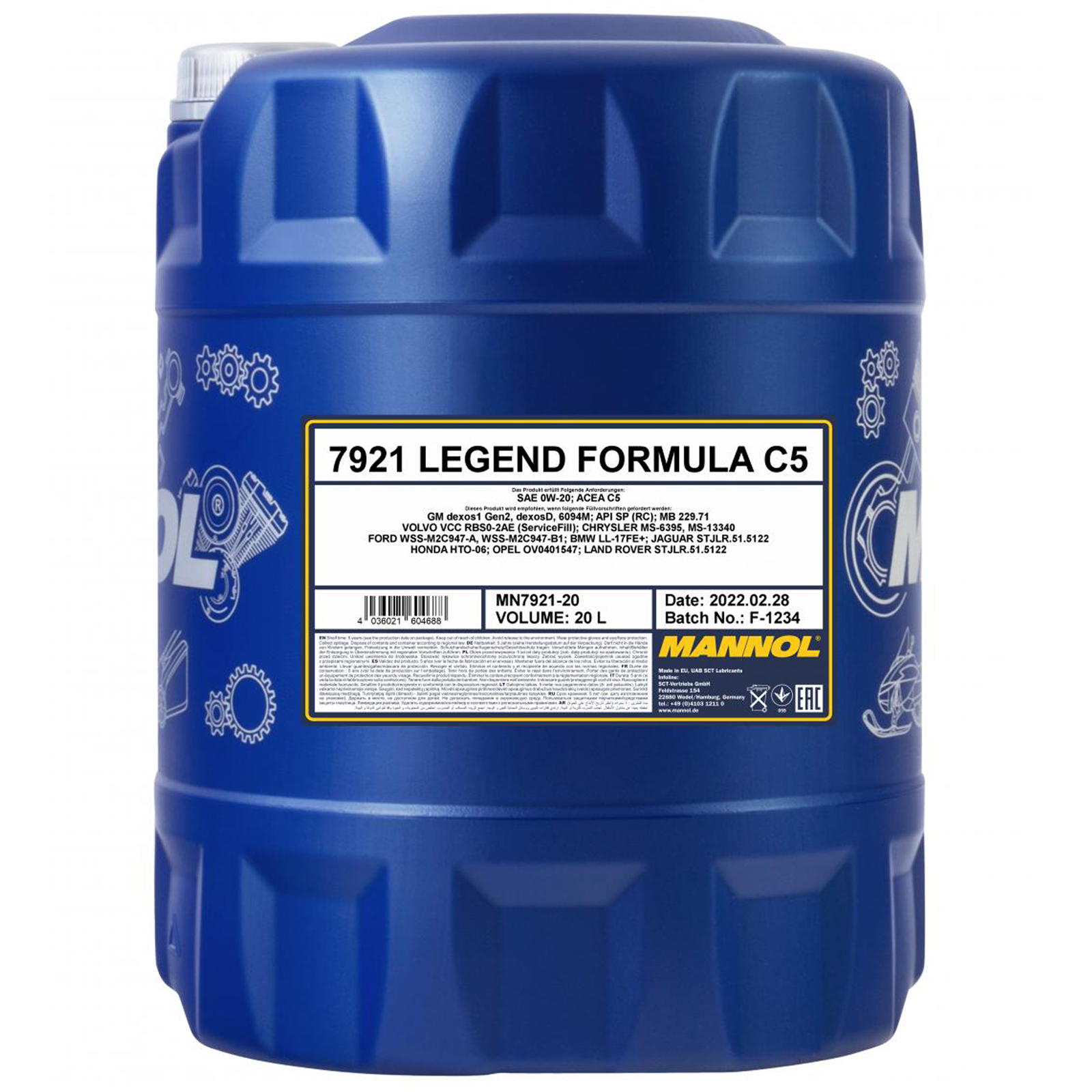 20L Mannol Legend Formula C5 Motor&ouml;l 0W-20 MN7921-20