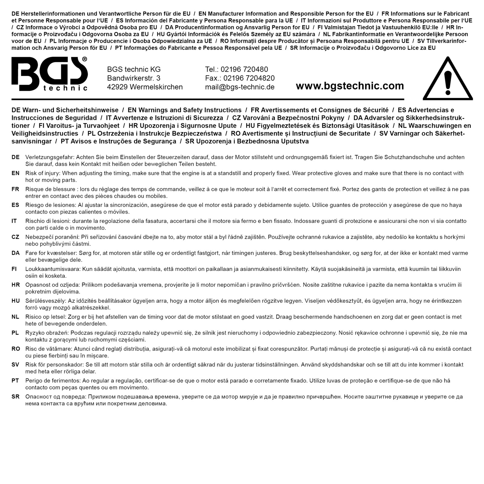 BGS Schl&uuml;ssel, Zahnriemenspannrolle 6688