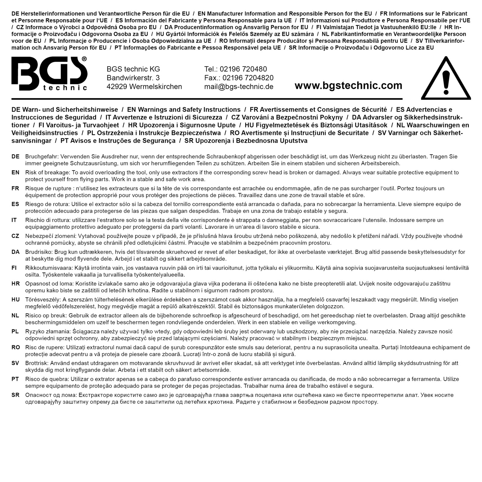 BGS Schraubenausdreher 7004