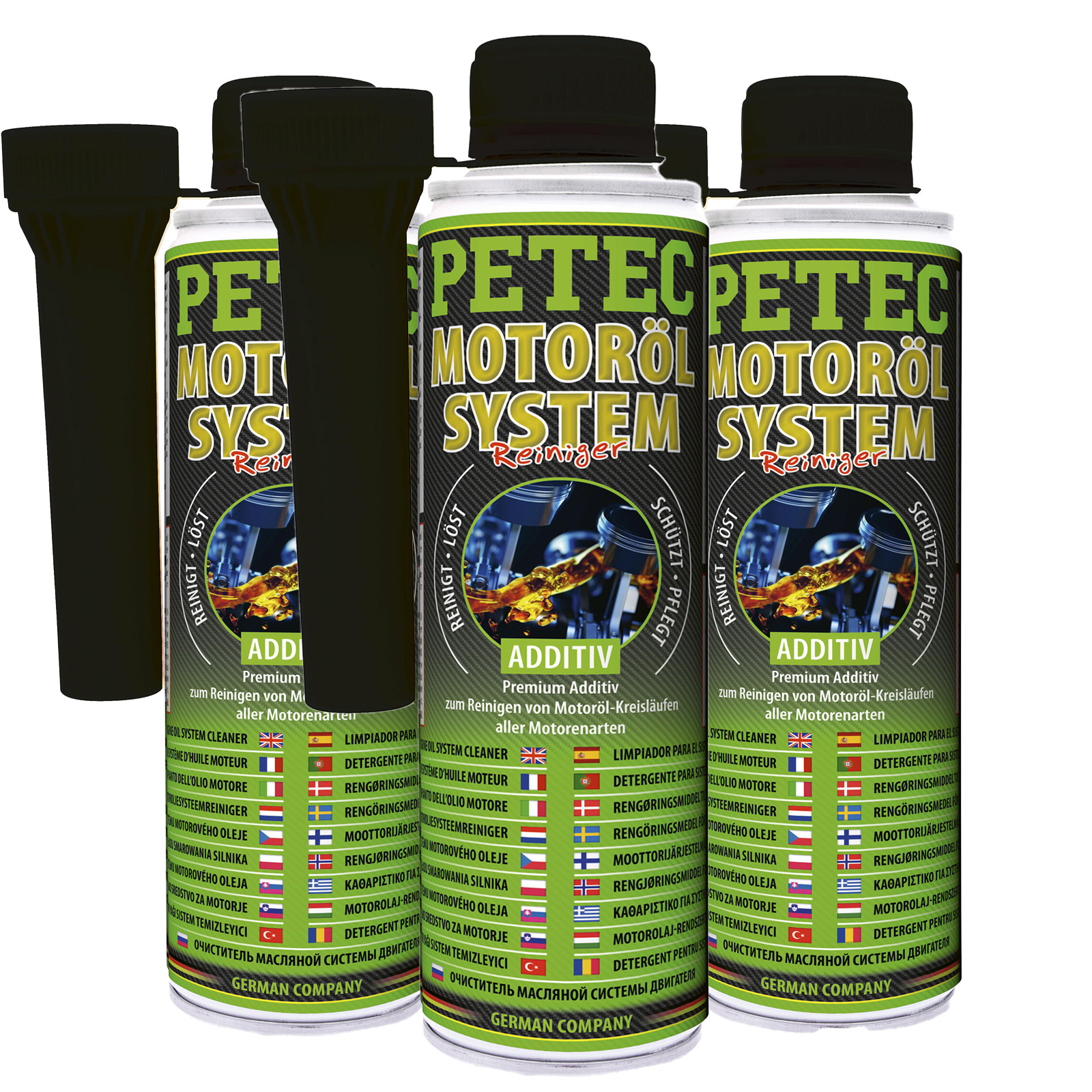 3x Petec Motorsp&uuml;lung 300ml Motor&ouml;lsystemreiniger passend f&uuml;r Benzin- u. Dieselmotoren