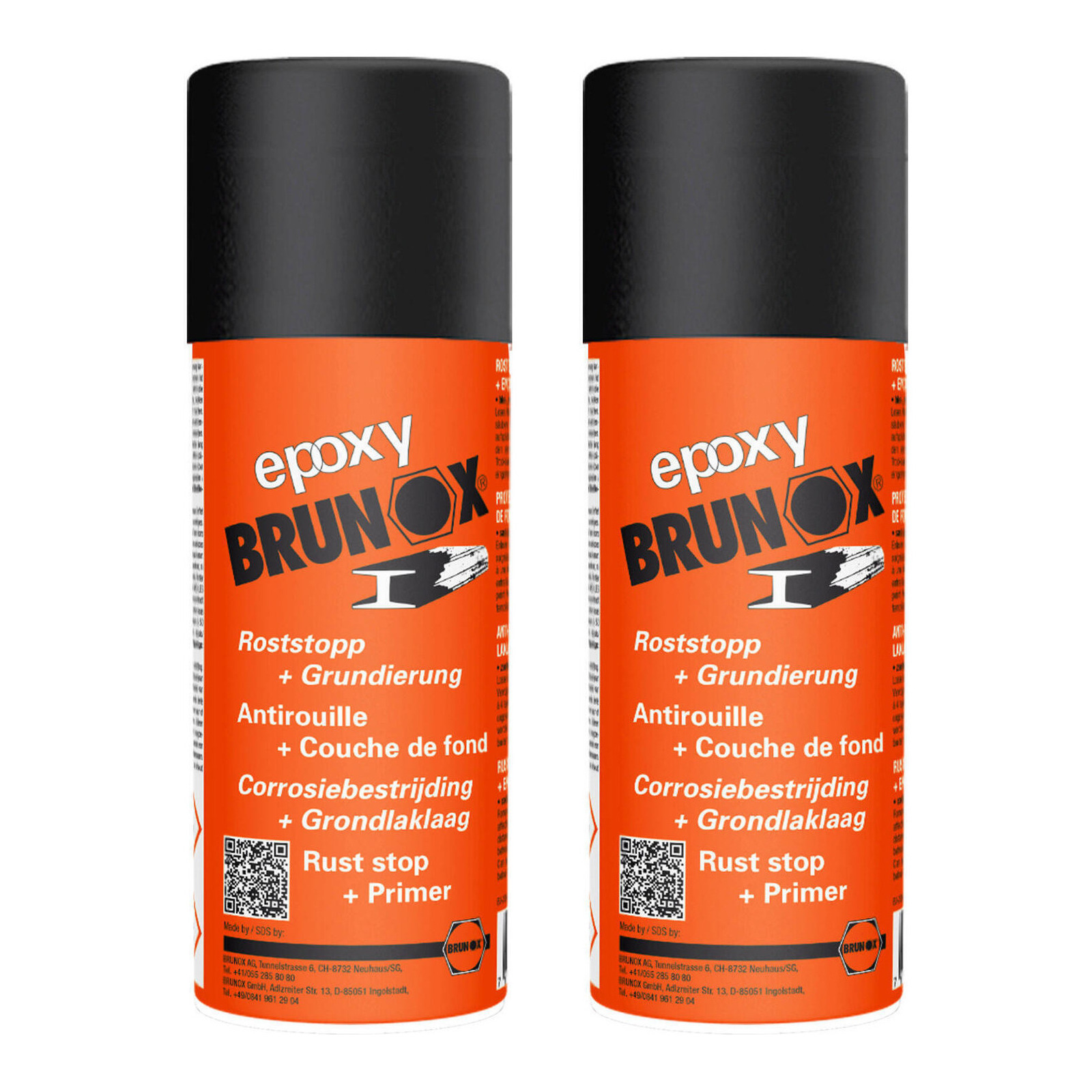 2x Brunox Epoxy 400ml Aerosol Spray