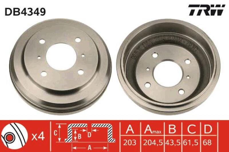2x TRW Bremstrommel
