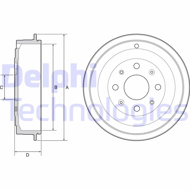 2x DELPHI Bremstrommel BF502
