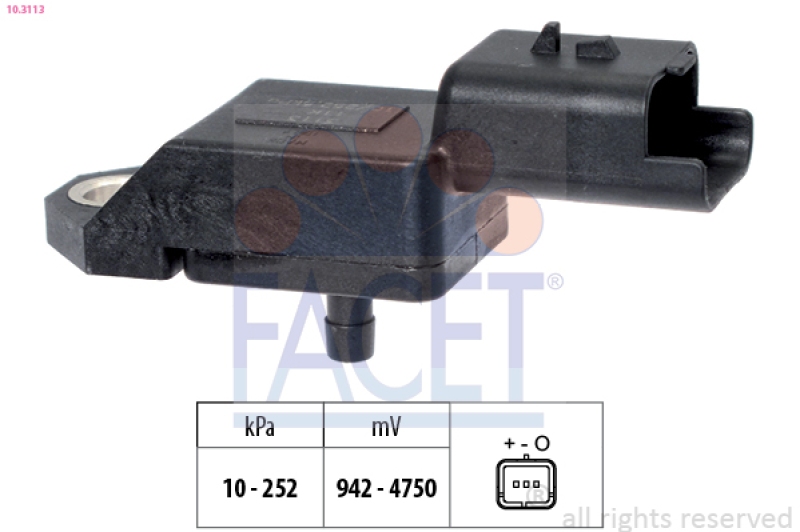 FACET Luftdrucksensor, H&ouml;henanpassung Made in Italy - OE Equivalent 103113