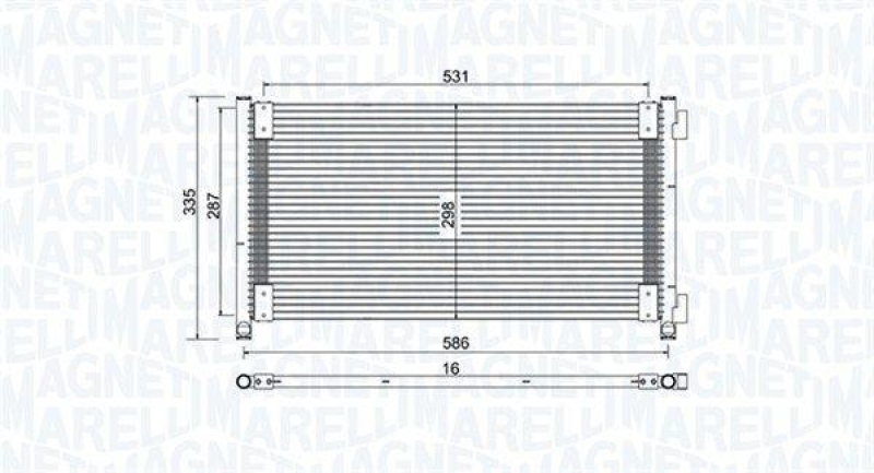 MAGNETI MARELLI Kondensator, Klimaanlage 350203757000