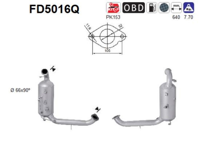 AS Ru&szlig;-/Partikelfilter, Abgasanlage FD5016Q