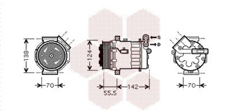 VAN WEZEL Compressor, air conditioning