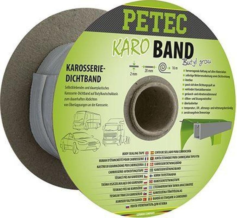 2x 2 mm x 20 mm x 16 m Petec 87520 KARO Dichtband Knetmasse Karosseriedichtband