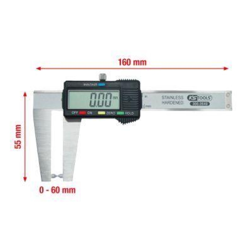 KS TOOLS Vernier Calliper, brake disc thickness