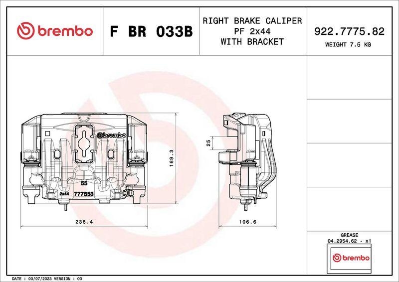 BREMBO Brake Caliper PRIME LINE - With Brackets